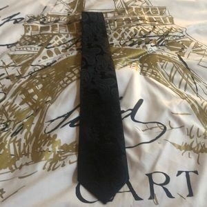Black Paisley Tie Extra Long